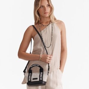 Mimco Australia Black and White Micro Crossbody/Tote Bag